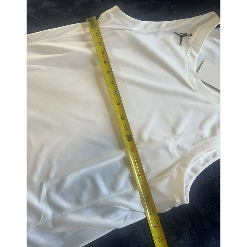 Air Jordan Overtime Basketball Jersey White Black FQ5296-106 Men's Medium NWT